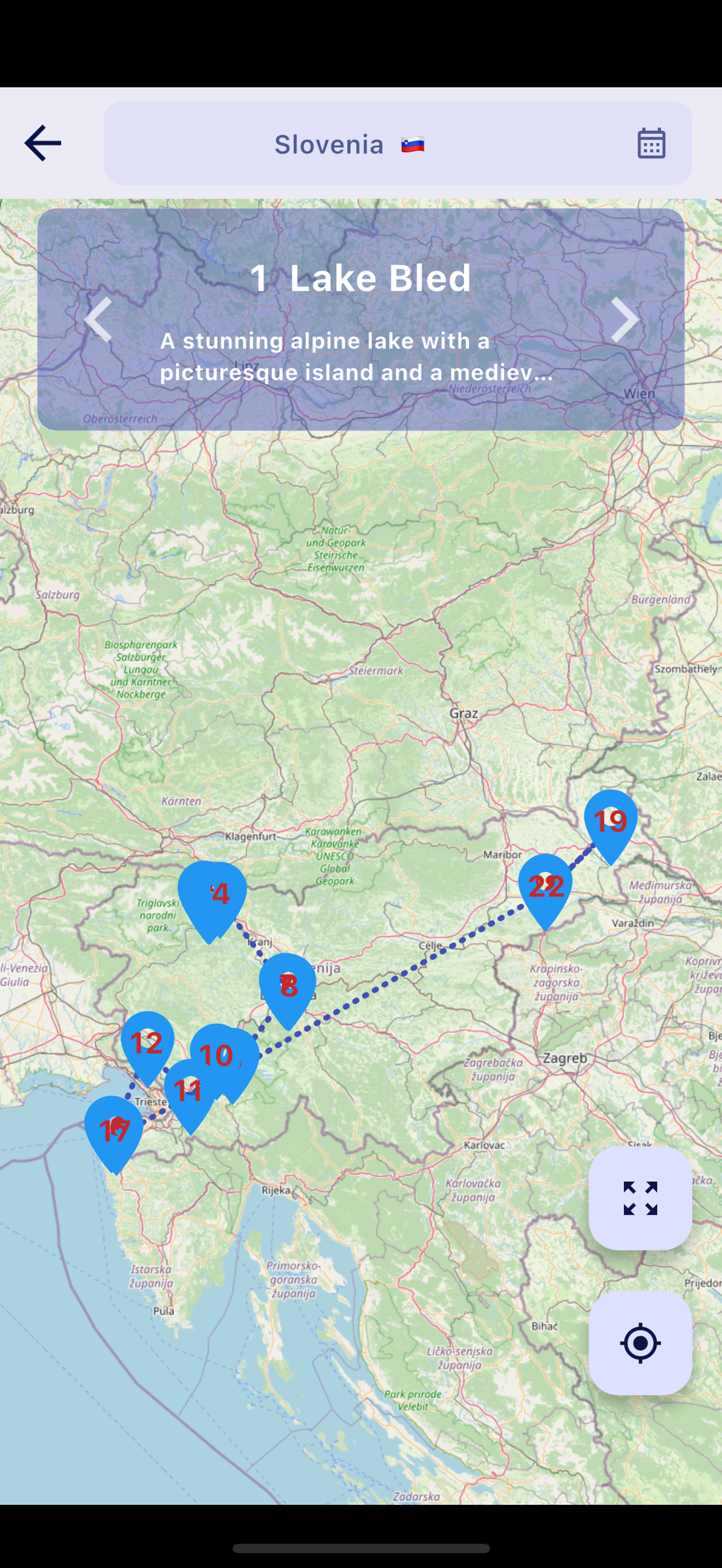 Marvel Vista — attractions on a visual map